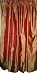 2 Orange Indian Silk Sari Drapes Panel 84"