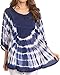 Sakkas Alannis Tie Dye Circle Poncho Top with with Wide Scoop Neck and Embroidery