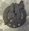 Army Recruiter Black w/3 stars - Metal Insignia - Black - Full Size