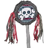 Mini Skull and Crossbones Pinata, Pull String