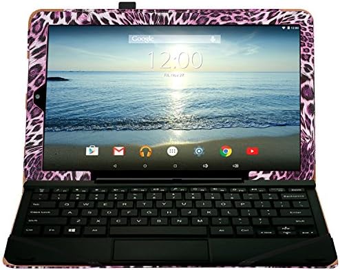 10.1" RCA 10 Viking Pro / Viking ii / Cambio W101 / W101 V2 Tablet Case Cover, WizFun PU Leather Case Cover For 10.1" RCA 10 Viking Pro / Viking ii / Cambio W101 / W101 V2 Tablet (LeopardPurple)