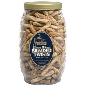 6 - 28 oz. Barrels of Utz Honey Wheat Braided Pretzel Twists