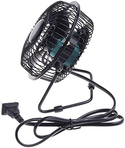 220V Black Nail Art Equipment Powerful Mini Electric Desk Metal Fan Nail Art Dryer Manicure Dryer Fan (US Plug),
