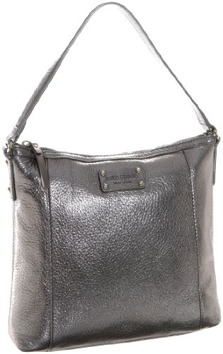 Kate Spade Darien Metallic Small Flat Serena Hobo,Mercury,one size