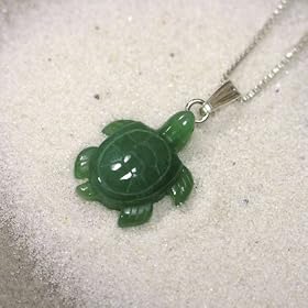Sachi Emerald Jade Turtle Pendant Necklace by Jade Birthstones