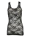 Ladies Black Floral Patterned Lace Tank Top