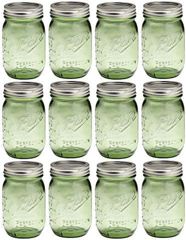 Ball 69020 American Hertiage Collection Green Vintage Style Pint Jars, 12-Pack