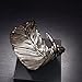 Merdia Fashionable Alloy Metal Arched Leaf Shaped Wide Arm Cuff Bangle Bracelet(Grey)