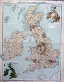 BRITISH ISLES RAILWAYS INDUSTRIAL MAP 1920