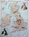 BRITISH ISLES RAILWAYS INDUSTRIAL MAP 1920