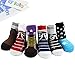 KF Baby Non-Skid Baby Boy Shoe Socks, 6 Pairs, for 12-24 Months