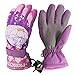 Sized Boy Girl Color Changing Winter Skiing Snowboard Gloves (Pink, M)
