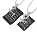 Stainless Steel Couples Men and Women Symbol Lord's Prayer Cubic Zirconia Cross Tablet Pendant Necklace 16"/20"-24"