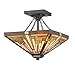 Quoizel TF885SVB Stephen Small Semi Flush Mount Tiffany Lamp 2-Light and 248 Pieces of Tiffany Glass, Vintage Bronze