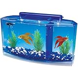Penn Plax Deluxe Triple Betta Bow Aquarium Tank, 0.7-Gallon