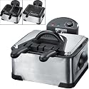 LUXUS DOPPEL KALTZONEN FRITTEUSE 2000 WATT MIT 3 FRITTIERKÖRBEN SOWIE HEIZSSPIRALE AUS EDELSTAHL DOPPELFRITTEUSE NEU
