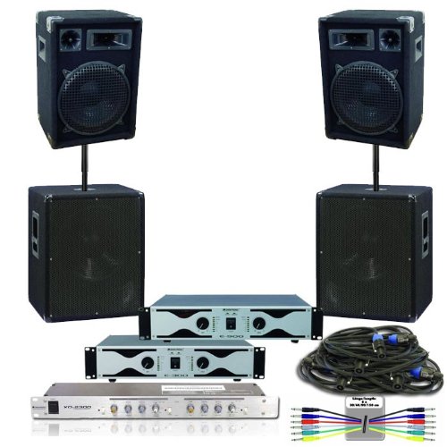 4600W PA SET Boxen Verstärker Frequenzweiche DJ-48