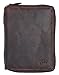 Large Natural Dark Brown Zip-Around Durable Genuine Leather Wallet
