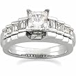 14K White Gold Diamond Wedding Set Semimount - 0.33 Ct. -- DOES NOT INCLUDE CENTER STONE