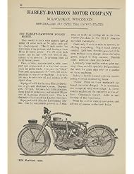 Single Detail Page Misc: 1924 Ad Harley Davidson Motorcycle Police Model Shown- Original Print Advertising - Bowman Bookstore