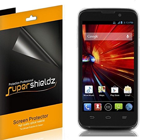[6-Pack] SUPERSHIELDZ- High Definition Clear Screen Protector Shield For ZTE Source (Cricket) + Lifetime Replacements Warranty [6 Pack] - Retail Packaging