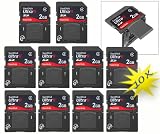 10 Pack SanDisk OEM Super-Speed Ultra II Plus Memory Card with Built In USB Flash Drive - 2 GB - For Camera, Camcorder, Mobile Phones, Gaming Devices, PDA - SDSDPH-002G-A11 - Bulk