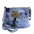 Denim Purse With Beads Crafted from Vintage Denim