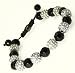 Neptune Giftware Shamballa Bead Bracelet With Black Onyx Effect Faceted Beads & Crystal Effect Disco
