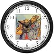 Mommy & Baby Bunny Rabbit on Porch Swinging Chair or Bench - from Hush Little Baby by Artist: Sylvia Long Wall Clock by WatchBuddy Timepieces (Hunter Green Frame)