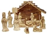 Olive Wood Nativity Set with 12 pieces