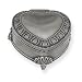 Pewter Finish Floral Heart Jewelry Box