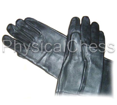 PCGSCA2 Renaissance SCA Black Leather Gloves, Pair