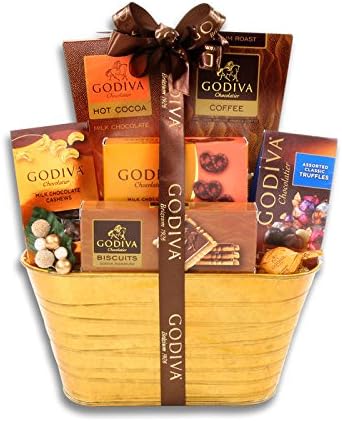 Godiva Chocolate Treasures Festive Tin Gift Basket