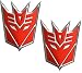 Search : Transformers Decepticon Pair Aluminum Medium Emblems in Red (2)