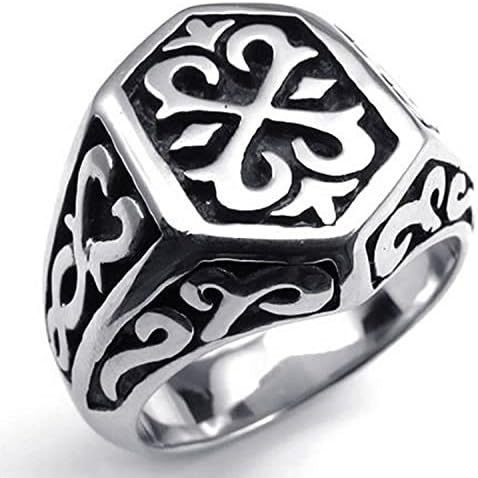 Mygoodie Jewelry Stainless Steel Thors Hammer Men's ring, Color Black Silver