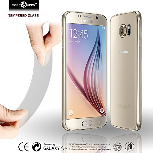 Best Galaxy S6 Screen Protector, Tempered Glass Screen Protector for Samsung Galaxy S6 (NOT S6 Edge) | techWares [Mobile] Series
