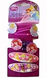 Princess Hair Accessories - Disney Princess Hair Snap Clips Bands (6 Pieces)