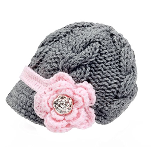 Bestknit Handmade Newborn Toddler Baby Girls Crochet Knit Brim Cap Hat