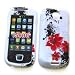 Samsung Galaxy 3 i5800 Snap-on Protector Hard Case Image Cover "Artistic Red Flowers" Design