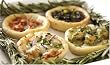 The Perfect Bite Co  Pizza Pack- 24 Glazed Garlic, Eggplant And Fontina Cheese, 12 Sun-dried Tomato/Goat Cheese, 12 Shrimp/Basil Tray (Pack of 4)