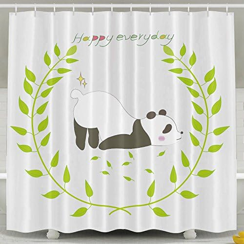 Herry Noo Polyester Shower Curtain A Nice Day Happy Everyday Bathroom And Home Decorations With Hanging Ring,White With Pictures