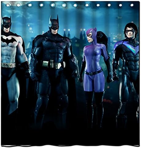 Custom Bat-family Design Waterproof Polyester Fabric Bathroom Shower Curtain 66 inch x 72 inch