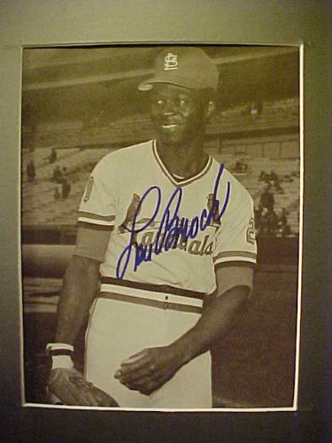 Lou Brock St. Louis Cardinals Autographed 11 X 14 Professionally Matted Black & White Photo With A Personally Obtained Autograph Directly From The Player