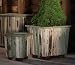 Set of 2 Rustic Green and White Painted Nested Wooden Planters