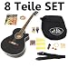 8 Teile Set Elektro Akustik Westerngitarre schwarz mit 4 Band EQ Pickup / Tonabnehmer und Zubeh�rset mit digitalem LCD Stimmger�t