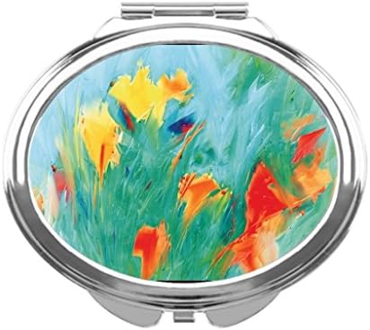 A Winer Colorful Windswept Meadow Impression Springtime Flowering Meadow Dressing Mirror