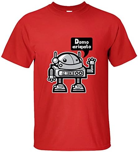 Moonbeam Men's Catoon Mr Robot Domo Arigato Cotton T-shirts Red Large