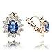 Yoursfs Trendy Sunflower Oval Spphire Clip on Stud Earrings for Women Tiny Cubic Zirconia Cut