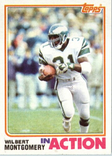 1982 Topps # 453 W Montgomery Philadelphia Eagles Football Card - In Protective Screwdown Display Case!