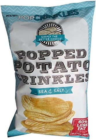 Medora Snacks PopCrinkles Popped Potato Crinkles Chips - 3 Flavors: Sea Salt, Sour Cream & Onion , Sweet BBQ - 3.5-Ounce Packages (Sea Salt, 1 Pack)